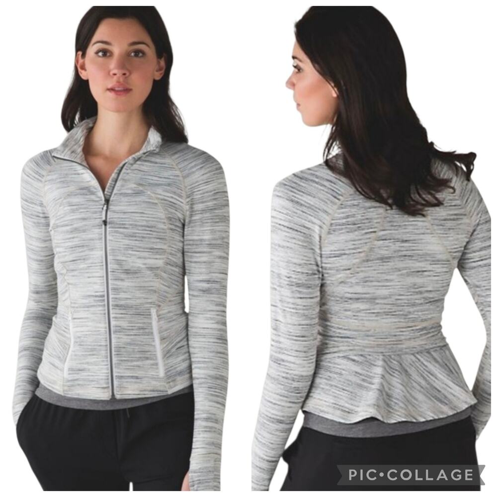 Lululemon Hustle in Your Bustle Jacket Space Dye Camo White Silver Spoon Size 4